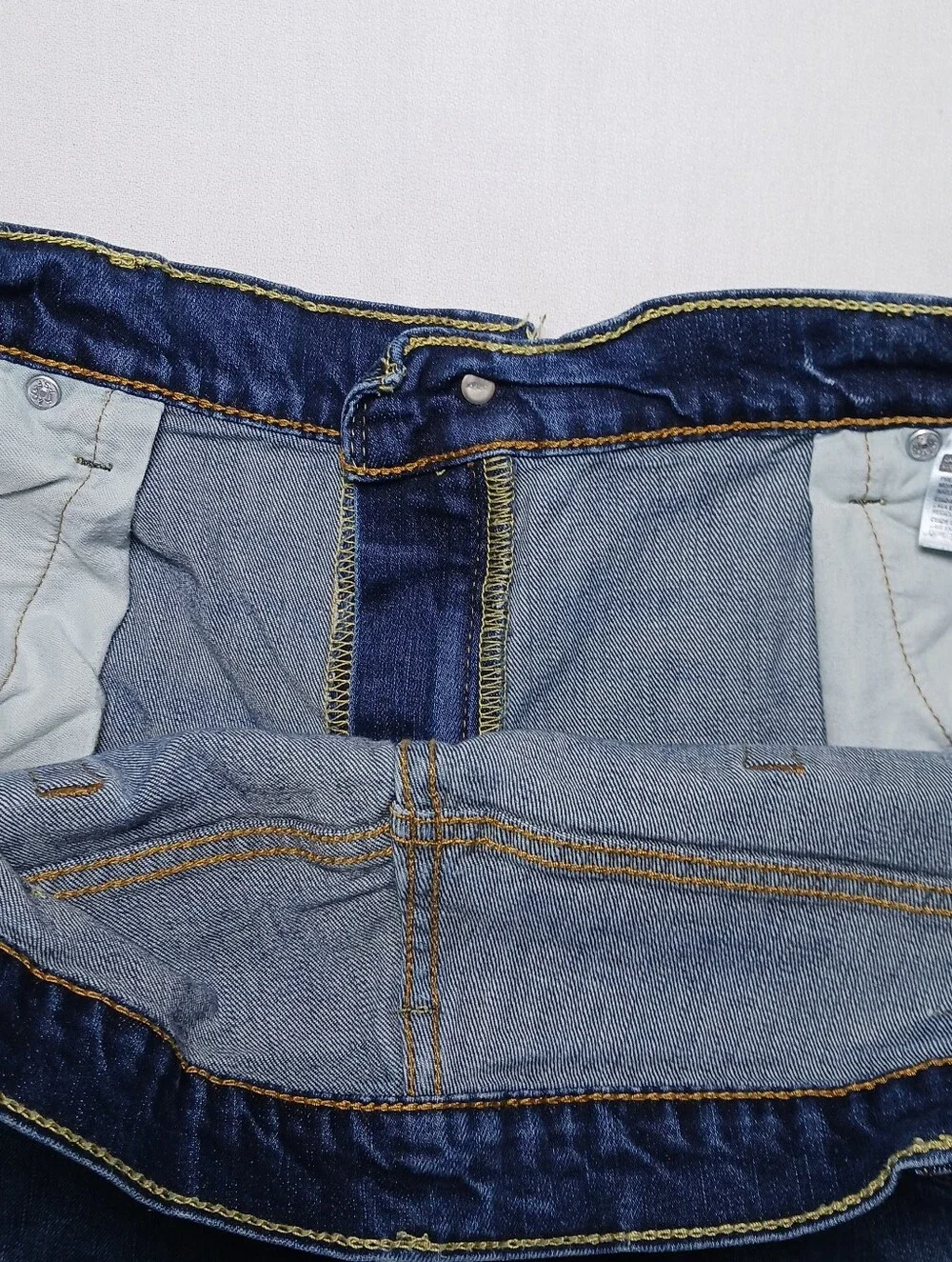 Levi's 569 Mens Loose Straight Fit Jeans 42X32 Dark Blue Wash Denim Stretch